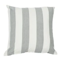 Hello Honey® 20'' Square Gray Striped Cotton Pillow Cover