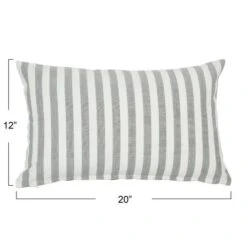 Hello Honey® 20'' Striped Gray Cotton Lumbar Pillow Cover -Michaels Decor Sale D638616S 2