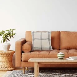 Hello Honey® 20'' Square Gray Plaid Cotton Pillow Cover -Michaels Decor Sale D638618S 3