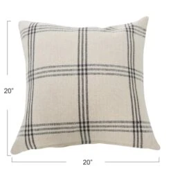 Hello Honey® 20'' Square Gray Plaid Cotton Pillow Cover -Michaels Decor Sale D638618S 4