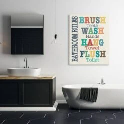 Stupell Industries Colorful Bathroom Rules Typog Canvas Wall Art 9 Stupell Industries Colorful Bathroom Rules Typog Canvas Wall Art -Michaels Decor Sale D643439S 2