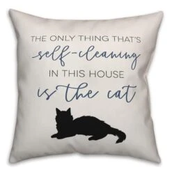 Self-Cleaning Cat Throw Pillow