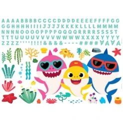 RoomMates Baby Shark Peel & Stick Giant Wall Decal Set With Alphabet
