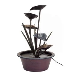 Melrose 22" Metal Lotus Leaf Fountain