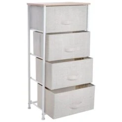 Simplify Beige 4 Drawer Storage Chest