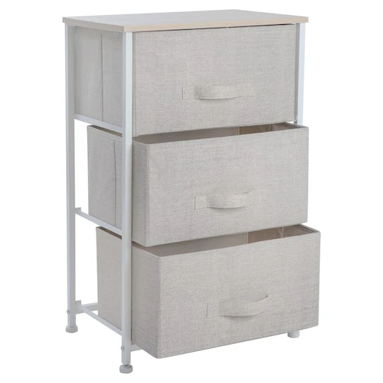 Simplify Beige 3 Drawer Storage Chest 4 Simplify Beige 3 Drawer Storage Chest - Image 2