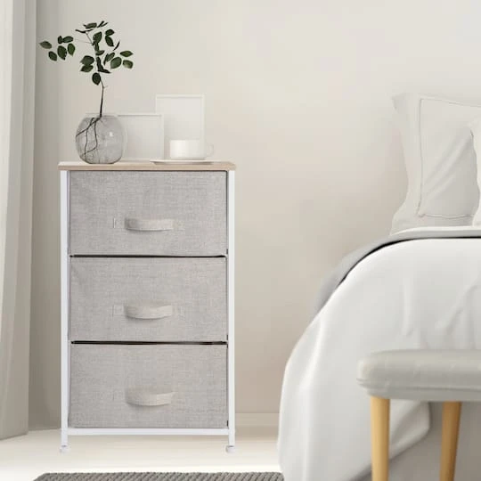 Simplify Beige 3 Drawer Storage Chest 7 Simplify Beige 3 Drawer Storage Chest - Image 5