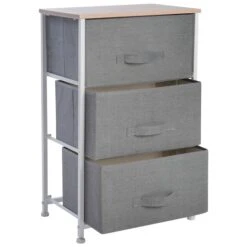 Simplify Gray 3 Drawer Storage Chest
