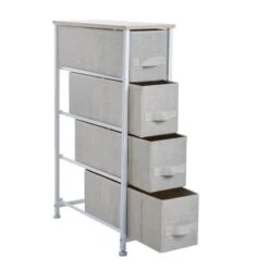 Simplify Beige 4 Drawer Narrow Storage Chest