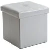 Simplify Faux Leather Folding Storage Ottoman Cube Gray -Michaels Decor Sale D649032S 1