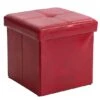 Simplify Faux Leather Folding Storage Ottoman Cube Red -Michaels Decor Sale D649033S 1