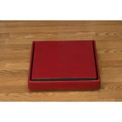 Simplify Faux Leather Folding Storage Ottoman Cube Red -Michaels Decor Sale D649033S 10