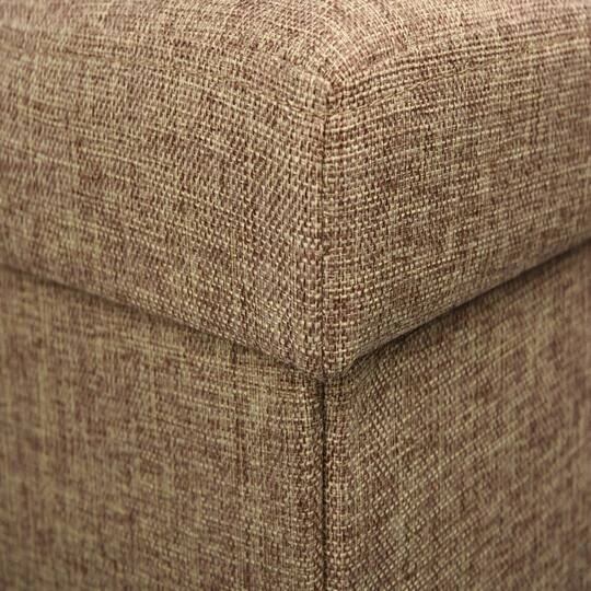 Simplify 15" Faux Linen Folding Storage Ottoman Cube Natural 10 Simplify 15" Faux Linen Folding Storage Ottoman Cube Natural - Image 8