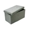 Simplify 30" Faux Linen Double Folding Storage Ottoman Gray -Michaels Decor Sale D649050S 1