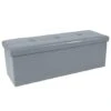 Simplify 44" Faux Leather Triple Folding Storage Ottoman Gray -Michaels Decor Sale D649052S 1