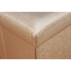 Simplify Metallic Faux Leather Folding Storage Ottoman Cube Bronze -Michaels Decor Sale D649055S 7
