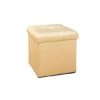 Simplify Metallic Faux Leather Folding Storage Ottoman Cube Gold -Michaels Decor Sale D649056S 1