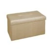 Simplify Metallic Gold Faux Leather Double Folding Storage Ottoman -Michaels Decor Sale D649060S 1