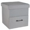 Simplify Gray Collapsible Storage Ottoman With Drawer