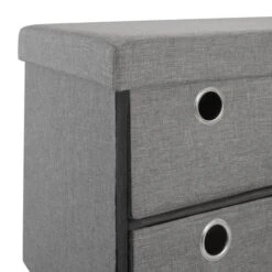 Simplify Gray 6 Drawer Collapsible Double Storage Ottoman -Michaels Decor Sale D649069S 7