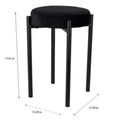 Home Details 18" Velour Vanity Stool Black -Michaels Decor Sale D649070S 2
