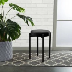 Home Details 18" Velour Vanity Stool Black -Michaels Decor Sale D649070S 5