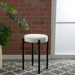 Home Details 18" Velour Vanity Stool White 15 Home Details 18" Velour Vanity Stool White -Michaels Decor Sale D649075S 4