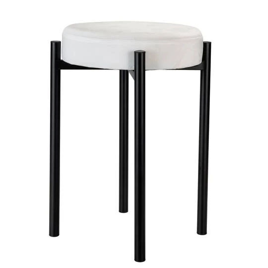 Home Details 18" Velour Vanity Stool White 10 Home Details 18" Velour Vanity Stool White - Image 8