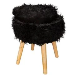 Organize It All Black Faux Fur Storage Ottoman -Michaels Decor Sale D649081S 6