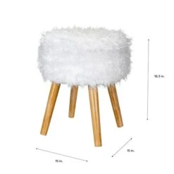 Organize It All White Faux Fur Storage Ottoman -Michaels Decor Sale D649082S 3