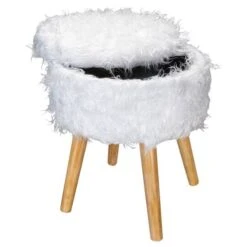 Organize It All White Faux Fur Storage Ottoman -Michaels Decor Sale D649082S 6
