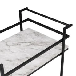 Honey Can Do 2-Tier Black & White Faux Marble Rolling Bar & Serving Cart -Michaels Decor Sale D654062S 6