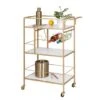 Honey Can Do 3-Tier Gold & White Rolling Bar & Serving Cart With Handles -Michaels Decor Sale D654063S 1