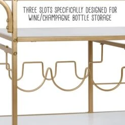 Honey Can Do 3-Tier Gold & White Rolling Bar & Serving Cart With Handles 31 Honey Can Do 3-Tier Gold & White Rolling Bar & Serving Cart With Handles -Michaels Decor Sale D654063S 14