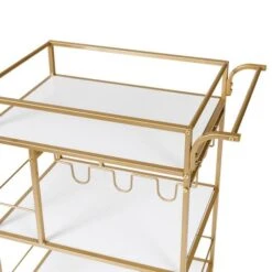 Honey Can Do 3-Tier Gold & White Rolling Bar & Serving Cart With Handles 27 Honey Can Do 3-Tier Gold & White Rolling Bar & Serving Cart With Handles -Michaels Decor Sale D654063S 9