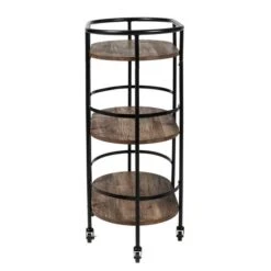 Honey Can Do 3-Tier Black & Rustic Brown Rolling Bar & Serving Cart -Michaels Decor Sale D654064S 14