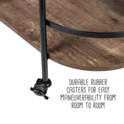 Honey Can Do 3-Tier Black & Rustic Brown Rolling Bar & Serving Cart -Michaels Decor Sale D654064S 18