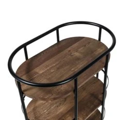 Honey Can Do 3-Tier Black & Rustic Brown Rolling Bar & Serving Cart -Michaels Decor Sale D654064S 6
