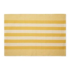 DII® Cabana Stripe Handwoven Recycled Yarn Rug, 2ft. X 3ft. Honey Gold
