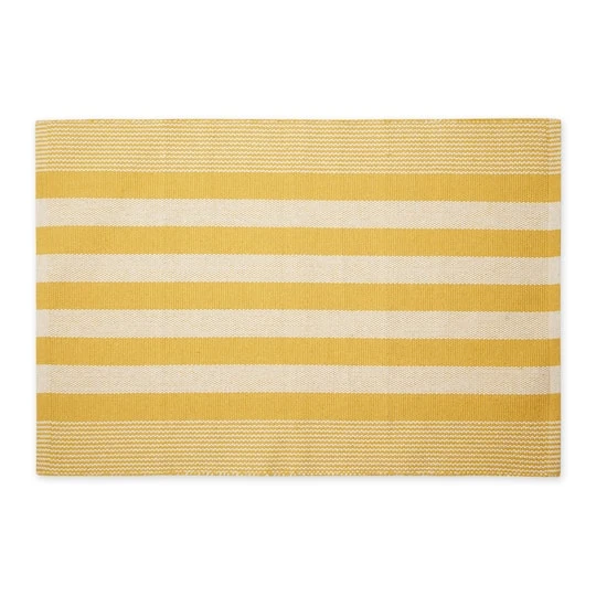 DII® Cabana Stripe Handwoven Recycled Yarn Rug, 2ft. X 3ft. Honey Gold 3 DII® Cabana Stripe Handwoven Recycled Yarn Rug, 2ft. X 3ft. Honey Gold