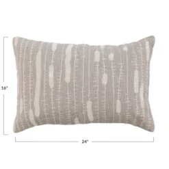 Hello Honey® Gray & Cream Embroidered Cotton Lumbar Pillow Cover -Michaels Decor Sale D666093S 2