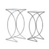 Glitzhome® Metal Tall Accent Table With Glass Top Set Silver -Michaels Decor Sale D670852S 1