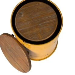 Glitzhome® Metal Storage Accent Table With Solid Wood Lid Set Yellow -Michaels Decor Sale D670858S 6