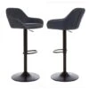 Glitzhome® Mid-Century Leatherette Gaslift Adjustable Swivel Bar Stool Set Navy Blue -Michaels Decor Sale D670867S 1