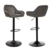 Glitzhome® Mid-Century Leatherette Gaslift Adjustable Swivel Bar Stool Set Gray -Michaels Decor Sale D670868S 1