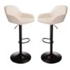 Glitzhome® Mid-Century Leatherette Gaslift Adjustable Swivel Bar Stool Set Coconut Milk -Michaels Decor Sale D670870S 1