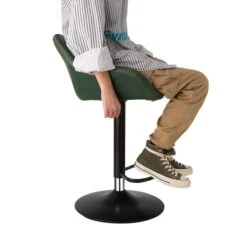 Glitzhome® Mid-Century Leatherette Gaslift Adjustable Swivel Bar Stool Set Hunter Green -Michaels Decor Sale D670872S 4