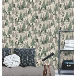 RoomMates Netflix Stranger Things Hawkins Woods Green Peel & Stick Wallpaper -Michaels Decor Sale D671876S 3