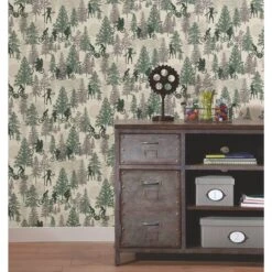 RoomMates Netflix Stranger Things Hawkins Woods Green Peel & Stick Wallpaper -Michaels Decor Sale D671876S 4