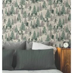 RoomMates Netflix Stranger Things Hawkins Woods Green Peel & Stick Wallpaper -Michaels Decor Sale D671876S 5